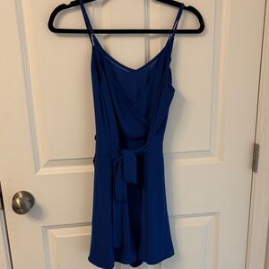 Royal Blue Sleeveless Tie-Waist Romper